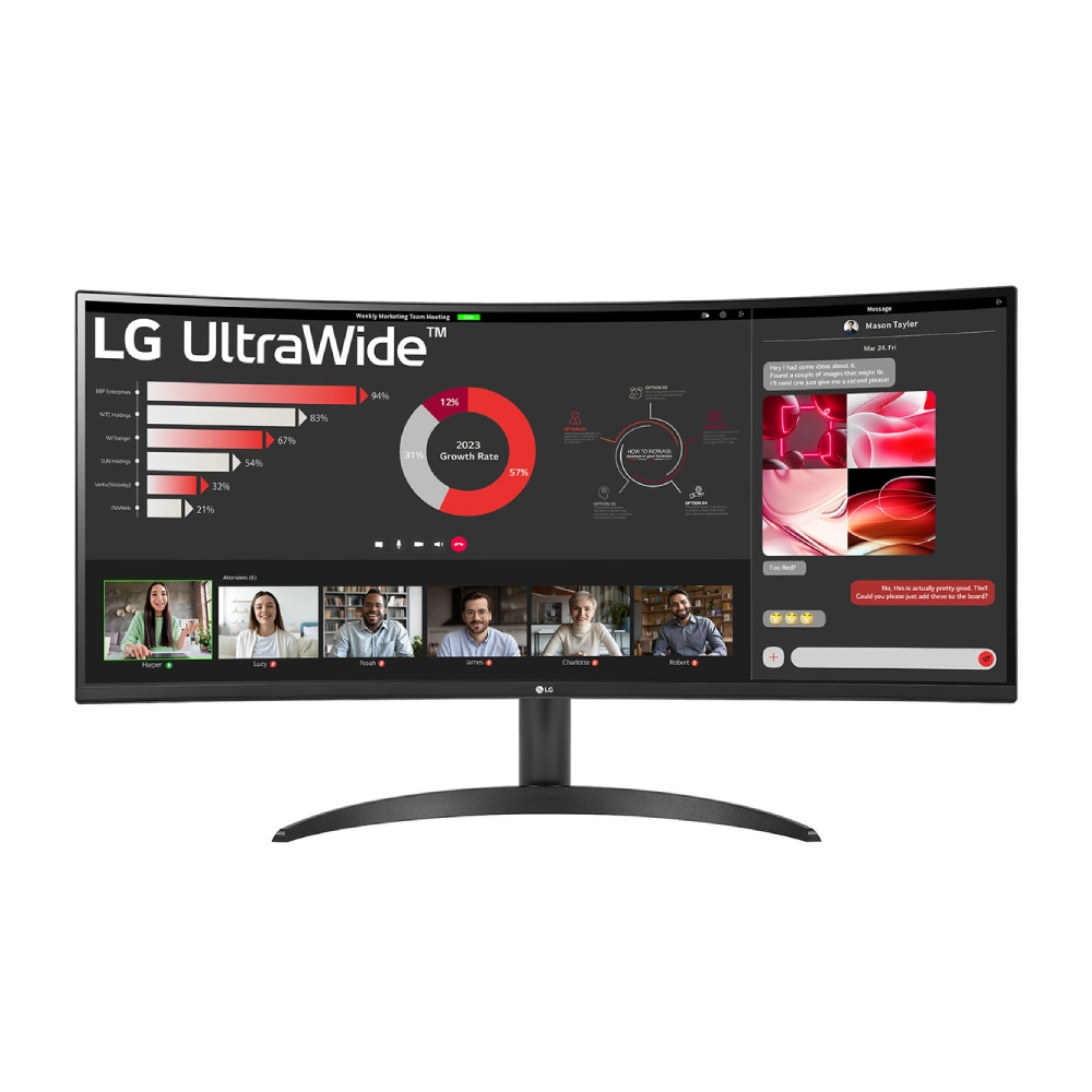 LG LED Monitor 34" Ultra Wide Curved QHD 100Hz 5ms With Speaker (34WR50QC) view 3